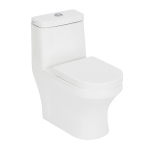 Kit Vaso Sanitário Monobloco com Assento Branco 3 e 6 litros Vittoria Luvia