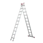 Escada Extensível 11x2 22 Degraus em Alumínio 5,56m Botafogo