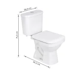 Kit Vaso Sanitário com Caixa Acoplada e Assento Branco Duplo Acionamento 3/6L Saída Vertical Lirio Fiori - Imagem 6