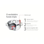 Jogo de Panelas Tramontina Solar em Aço Inox com Fundo Triplo e Tampas de Inox 6 Peças - Imagem 4
