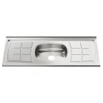 Pia Inox Ghel Plus 1500X530X95mm Cuba Central N4 Escorredor concretada sem Válvula