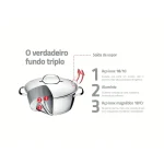 Jogo de Panelas Tramontina Allegra em Aço Inox com Fundo Triplo e Tampas de Inox 3 Peças - Imagem 4